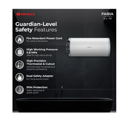 Fabia Slim Horizontal Storage Water Heater (Geyser) - Image 8