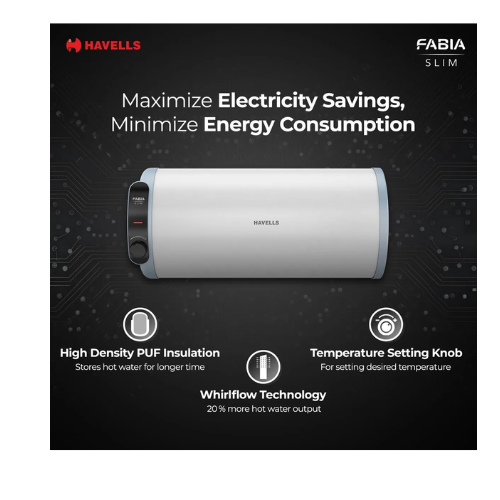 Fabia Slim Horizontal Storage Water Heater (Geyser) - Image 7