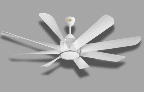KUHL Platin D8 1200mm/1500mm  Stylish 65% Power Saving BLDC Ceiling Fan With Remote | Down Light | 38W | 5 Star | Low Noise | Iot -Operate Via Mobile & Alexa | Reverse Mode | Free Installation | White/Brown