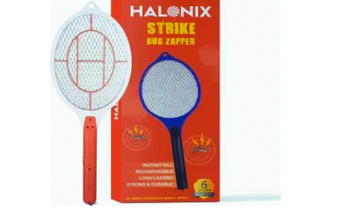 Halonix Bug Zapper Anti-Mosquito Racquet, Insect Killer Bat with Rechargeable 400 mAh Battery | Mosquito bat | Fly swatter | Orange