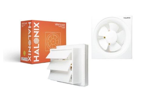 Halonix Vento-O-Air Deluxe Exhaust Fan For Kitchen, Bathroom with Strong Air Suction, Rust Proof Body and Dust Protection Shutters (White)