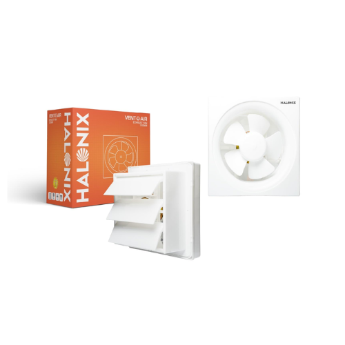 Halonix Vento-O-Air Deluxe Exhaust Fan For Kitchen, Bathroom with Strong Air Suction, Rust Proof Body and Dust Protection Shutters (White)