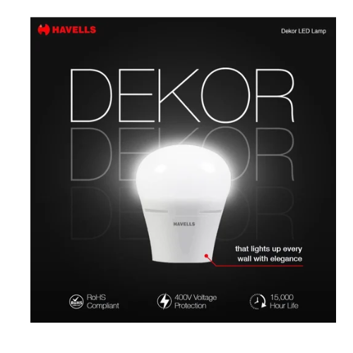 Havells 9W LED B22 BULB |Cool Day Light|Aesthetic Design|Upto 4KV Surge Protection|High Voltage Protection |Energy Efficient| Frosted Diffuser|Non-Dimmable|Shatter Resistant| Made in India - Image 3