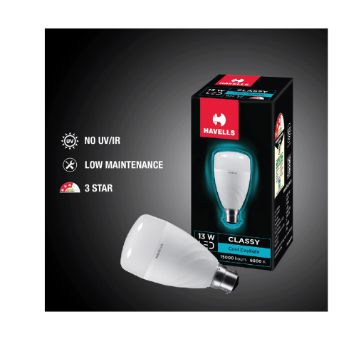 Havells LED B22 Cool Day Light Bulb|Energy Efficient|Ultra Durable|Glare Free Lighting|BIS Approved|Upto 4KV Surge Protection|Fit For All indore Settings|Made in India|Pack of 1 - Image 4