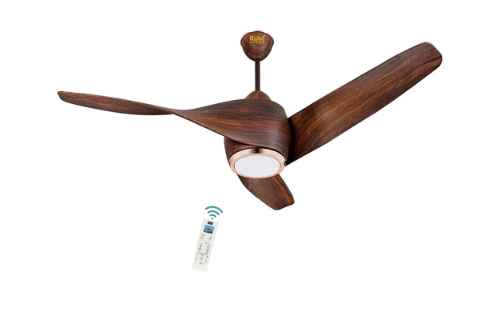 KUHL Twist L3 1320 mm 65% Power Saving BLDC Ceiling Fan | BEE 5 Star Rated & ISI Marked | High Air Flow |5YearWarranty on Motor By Brand |Free Installation | IoT – Operate via Mobile & Alexa | Teak