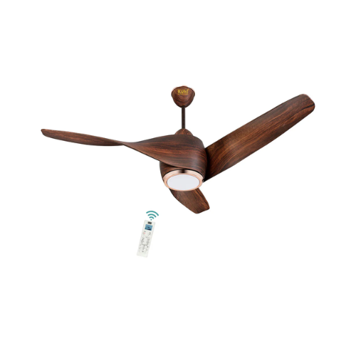 KUHL Twist L3 1320 mm 65% Power Saving BLDC Ceiling Fan | BEE 5 Star Rated & ISI Marked | High Air Flow |5YearWarranty on Motor By Brand |Free Installation | IoT – Operate via Mobile & Alexa | Teak