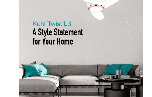 KUHL Twist L3 65% Power Saving BLDC Ceiling Fan | BEE 5 Star Rated & ISI Marked | High Air Flow|5Year Warranty on Motor By Brand | Free Installation | IoT – Operate via Mobile & Alexa