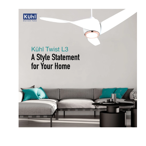 KUHL Twist L3 65% Power Saving BLDC Ceiling Fan | BEE 5 Star Rated & ISI Marked | High Air Flow|5Year Warranty on Motor By Brand | Free Installation | IoT – Operate via Mobile & Alexa
