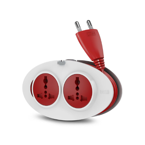 GM 3206 G-On Extension Board with 2 International Sockets | 2.5M Extension Cord | Dual-Tone Design | Child Safety Shutters | Compact & Travel-Friendly | 240V Power for Laptops, Phones & More