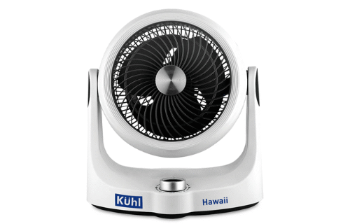 KUHL Hawaii Desktop Fan 165MM | Tilt Mechanism,Swivel Function | Upto 70 Degree Tilt Head Function | 3 Winds Mode |Speed & Swing Control Knob |High Air Flow & Low Noise | Compact,Lightweight &Portable