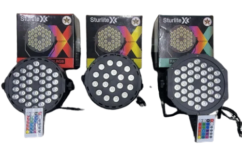 STURLITE LED Cob Par light KYPER 18/1.5W, 12/1.5W, 6/1.5W RGB WITH REMOTE