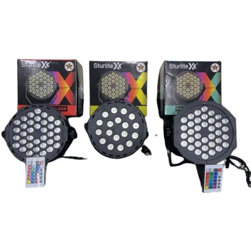 STURLITE LED Cob Par light KYPER 18/1.5W, 12/1.5W, 6/1.5W RGB WITH REMOTE