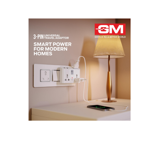 GM 3 Pin 6 AMP Universal Multiplug Travel Adapter with 4 Charging Point | Useful for Home Applications, Mobiles, Computers, Laptops | Adapter with Inbuilt Surge Protector & Power Indicator | GM 3019 - Image 6