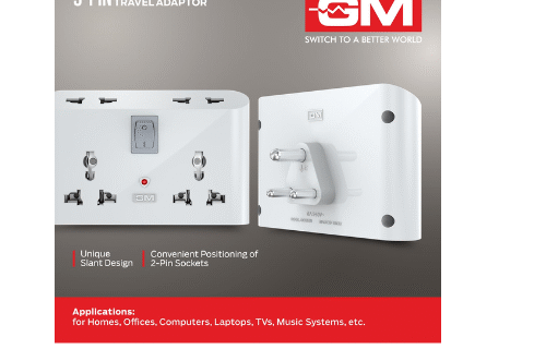 GM 3 Pin 6 AMP Universal Multiplug Travel Adapter with 4 Charging Point | Useful for Home Applications, Mobiles, Computers, Laptops | Adapter with Inbuilt Surge Protector & Power Indicator | GM 3019