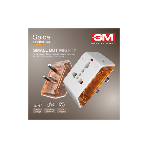 GM 6AMP 3-Pin Multi Plug Adapter | Universal Travel Adaptor | Supports 2-Pin & 3-Pin Plugs | Multiple Charging Ports | Charge Smartphones, Laptops & Other Devices | Compact & Reliable | GM 3017 (1) - Image 5