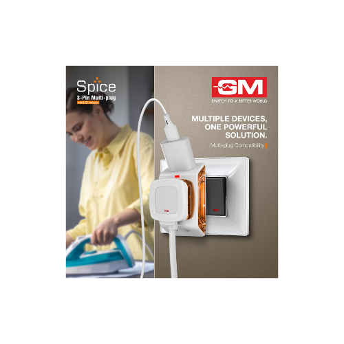GM 6AMP 3-Pin Multi Plug Adapter | Universal Travel Adaptor | Supports 2-Pin & 3-Pin Plugs | Multiple Charging Ports | Charge Smartphones, Laptops & Other Devices | Compact & Reliable | GM 3017 (1) - Image 4