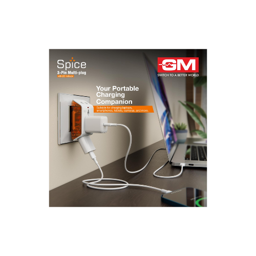 GM 6AMP 3-Pin Multi Plug Adapter | Universal Travel Adaptor | Supports 2-Pin & 3-Pin Plugs | Multiple Charging Ports | Charge Smartphones, Laptops & Other Devices | Compact & Reliable | GM 3017 (1) - Image 3