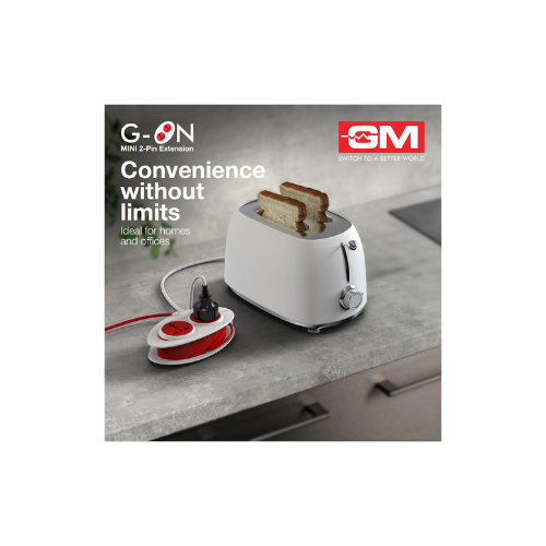 M 3206 G-On Extension Board with 2 International Sockets | 2.5M Extension Cord | Dual-Tone Design | Child Safety Shutters | Compact & Travel-Friendly | 240V Power for Laptops, Phones & More - Image 6