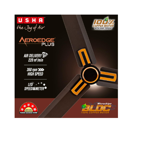 USHA AeroEdge Plus 1200mm BLDC Ceiling Fan BEE 5 Star Rated Brown - Image 6