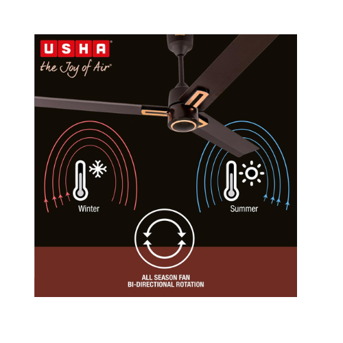 USHA AeroEdge Plus 1200mm BLDC Ceiling Fan BEE 5 Star Rated Brown - Image 3