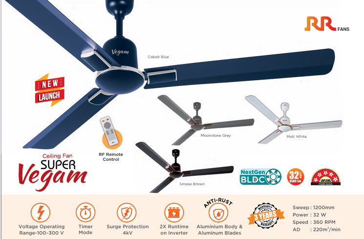 RR SUPER VEGAM BLDC CEILING FAN